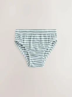 Sale Next Briefs 5 Pack (1.5-16yrs) Green/Ecru Stripe