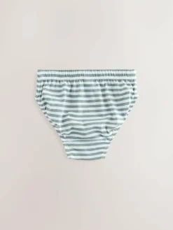 Sale Next Briefs 5 Pack (1.5-16yrs) Green/Ecru Stripe
