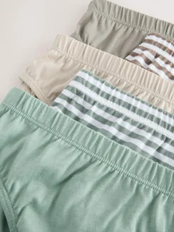 Sale Next Briefs 5 Pack (1.5-16yrs) Green/Ecru Stripe