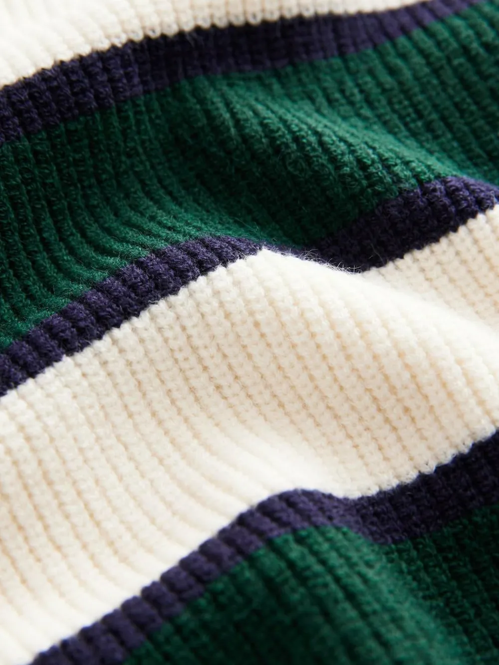 Hot Next Knitted Rugby Shirt (3-16yrs) Green/Ecru Stripe