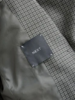 New Next Green/Grey Check Sculpted Tailored Single Breasted Blazer