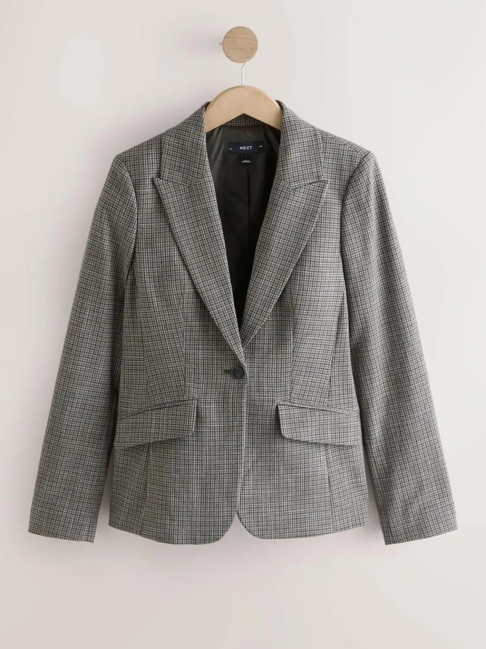 New Next Green/Grey Check Sculpted Tailored Single Breasted Blazer