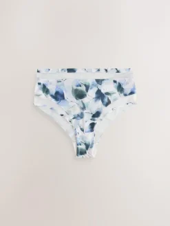 Next Mesh Trim High Waist High Leg Knickers 3 Pack^Women Panties|All Lingerie