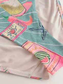 Next Green/Pink Conversational High Leg Print Bikini Bottoms^Women Swimwear