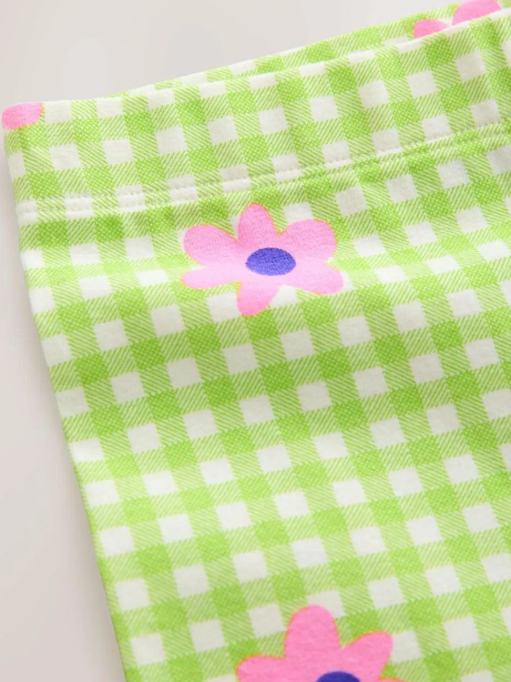 New Next Green/Pink Gingham Flower Leggings (3-16yrs)