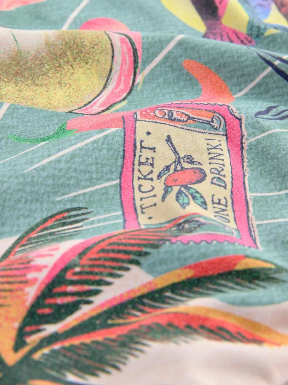 Hot Next Green/Pink Lobster Conversational High Waist Print Bikini Bottoms