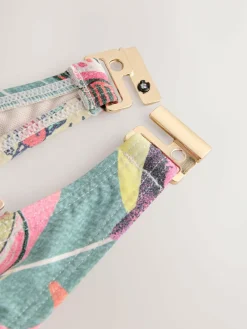 New Next Green/Pink Lobster Conversational Wired Bandeau Bikini Top