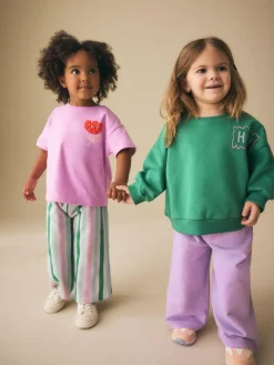 Discount Next Top & Trousers Set 2 Pack (3mths-7yrs) Green/Pink