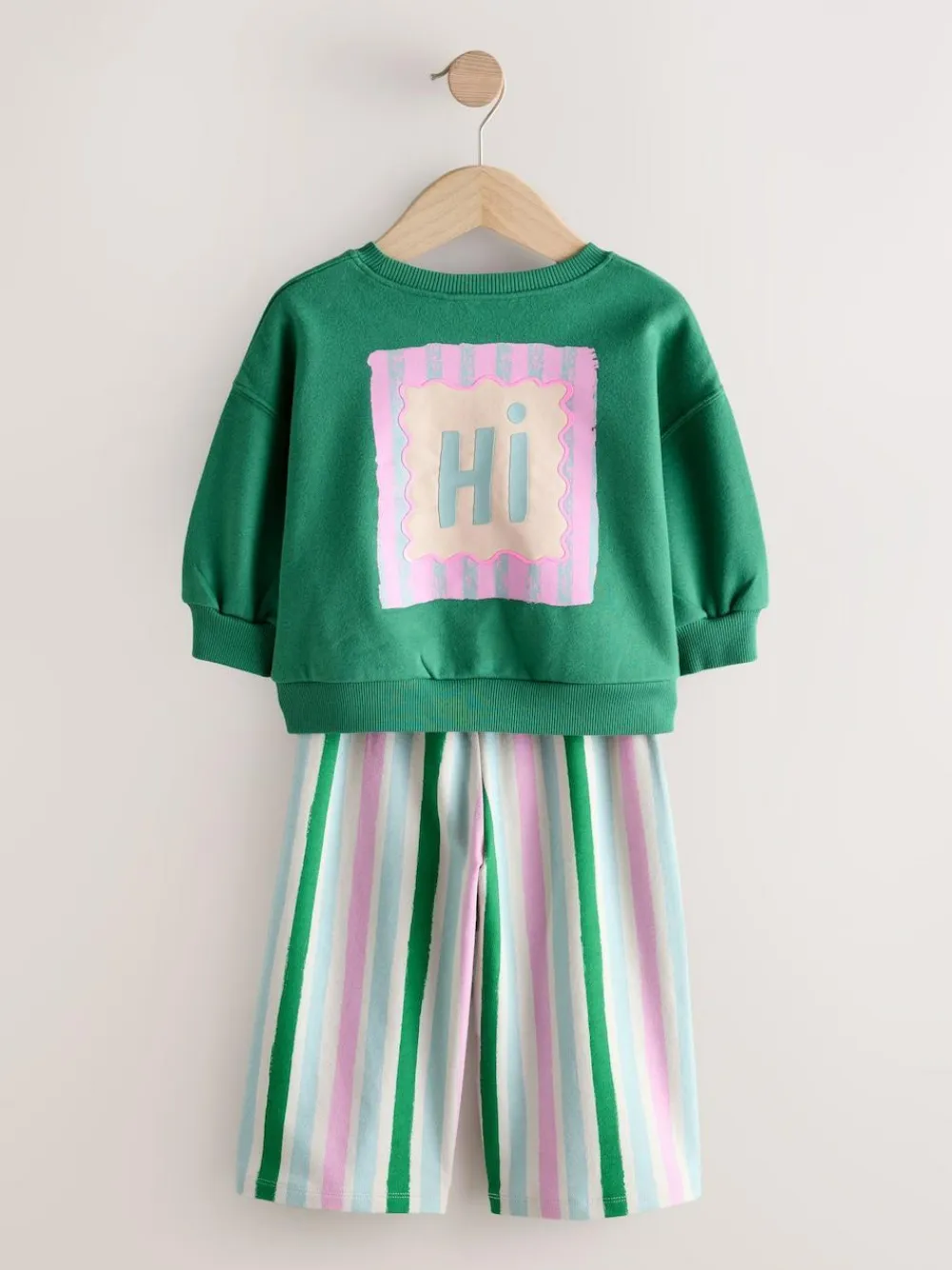 Discount Next Top & Trousers Set 2 Pack (3mths-7yrs) Green/Pink