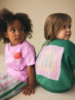 Discount Next Top & Trousers Set 2 Pack (3mths-7yrs) Green/Pink