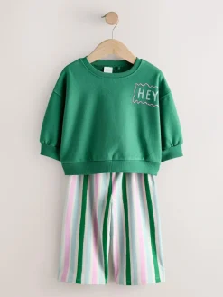 Discount Next Top & Trousers Set 2 Pack (3mths-7yrs) Green/Pink