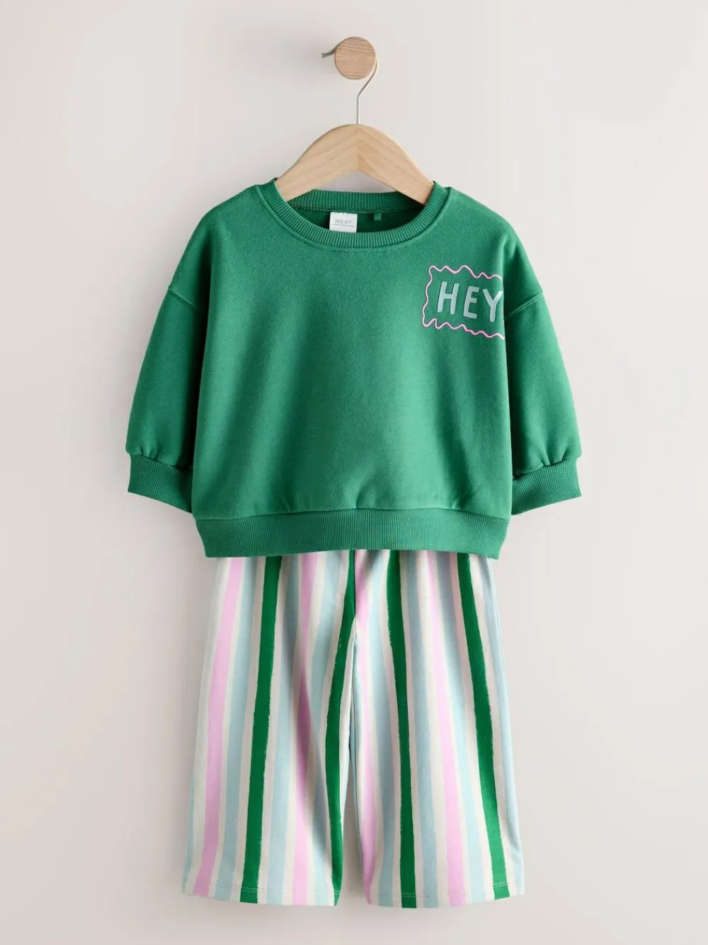 Discount Next Top & Trousers Set 2 Pack (3mths-7yrs) Green/Pink