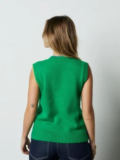 Next Green/Red Apple Graphic Sleeveless Knitted Tank With Wool^Women Knitwear|Knitwear