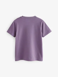 Best Next 4 Pack Short Sleeve Small Graphic T-Shirts 4 Pack (3-16yrs) Green/Red/Camel/Purple