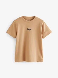 Best Next 4 Pack Short Sleeve Small Graphic T-Shirts 4 Pack (3-16yrs) Green/Red/Camel/Purple