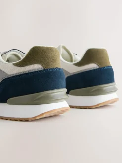 New Next Trainers with Suede Trim Green/White