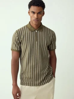 Next Vertical Stripe Quarter Zip Polo Shirt^ Tops & T-Shirts