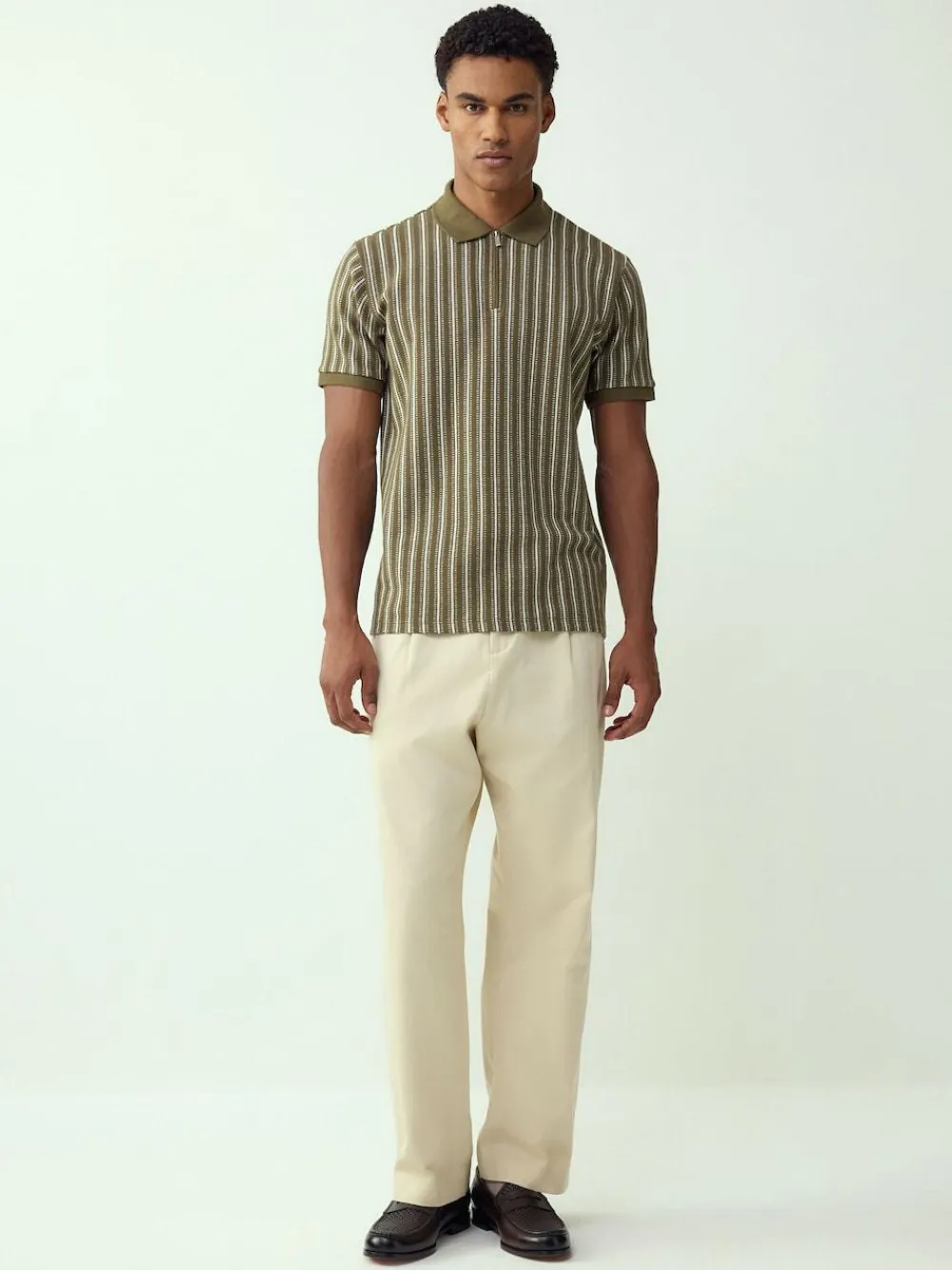 Next Vertical Stripe Quarter Zip Polo Shirt^ Tops & T-Shirts