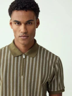 Next Vertical Stripe Quarter Zip Polo Shirt^ Tops & T-Shirts