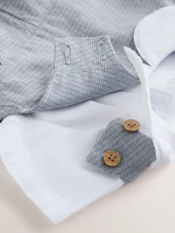 Hot Next Grey 100% Cotton Smart Baby Romper, Bodysuit And Socks Dungarees Set (0mths-2yrs)