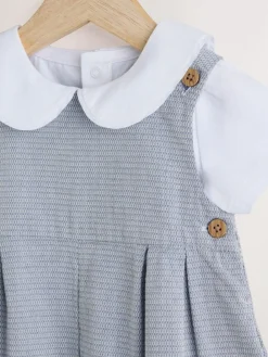 Hot Next Grey 100% Cotton Smart Baby Romper, Bodysuit And Socks Dungarees Set (0mths-2yrs)