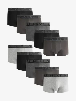 Discount Next Grey 10 pack Cotton Rich Blend Hipsters Boxers