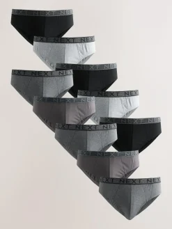 Clearance Next 10 pack Cotton Rich Briefs Grey