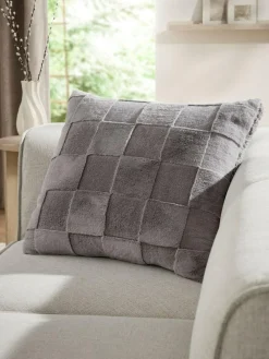 Outlet Next 59 x 59cm Jasper Checkerboard Cushion Grey