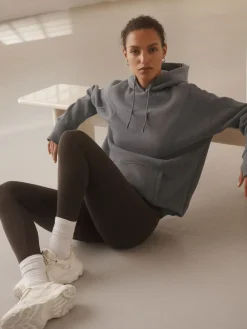 Clearance Next Grey Active Longline Overhead Seam Detail Supersoft Hoodie with Pockets