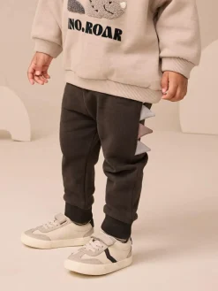 Next Grey and Charcoal Dinosaur Spike Single Sweatshirt and Joggers Set (3mths-7yrs)^BOY Sweatshirts & Hoodies|Sets & Co-Ords