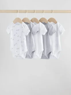 Discount Next Grey Baby Short Sleeved Bodysuits 5 Pack