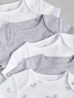 Discount Next Grey Baby Short Sleeved Bodysuits 5 Pack