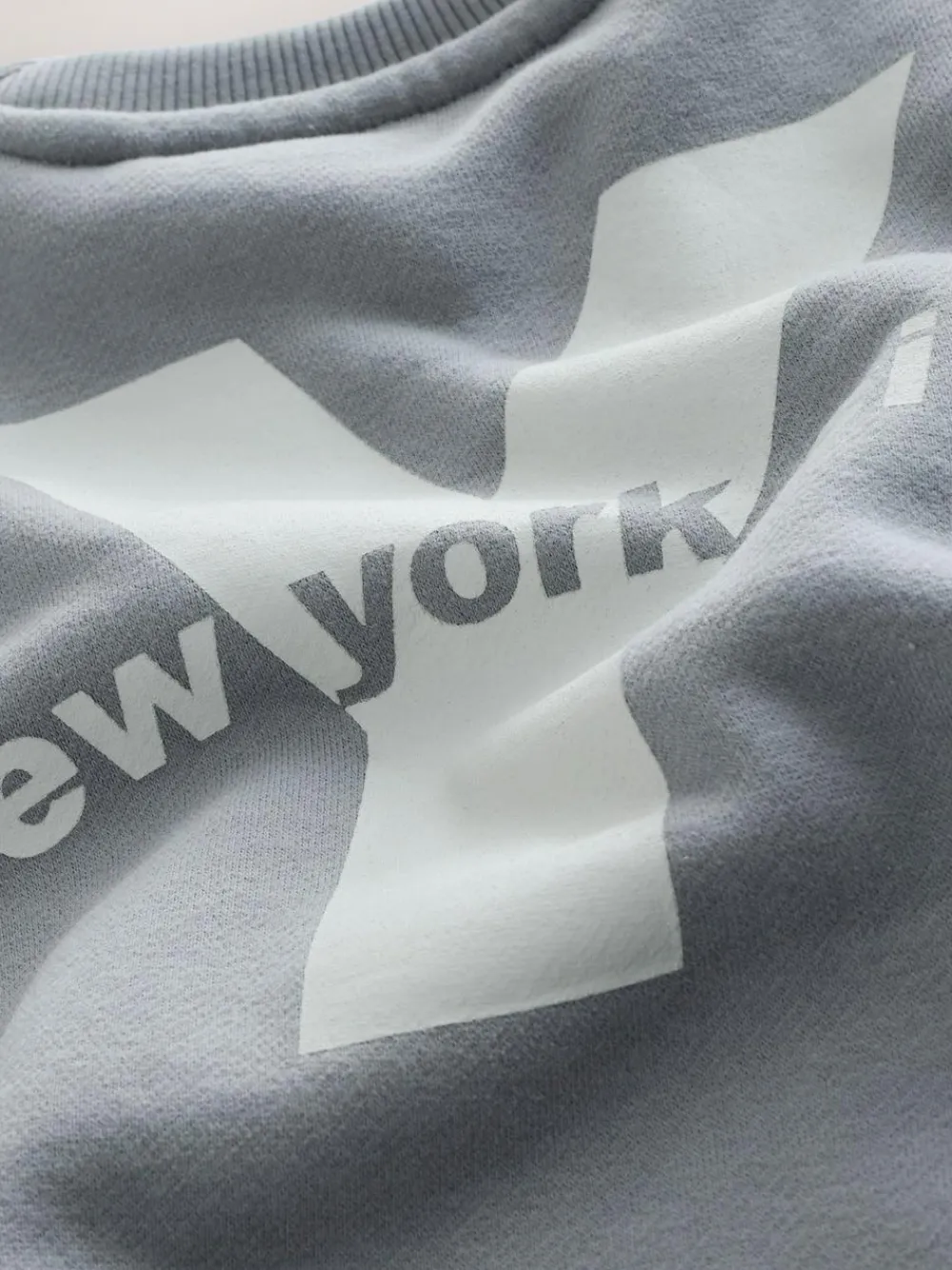 Next Grey Back Printed Crew Neck Jersey Sweatshirt (3mths-7yrs)