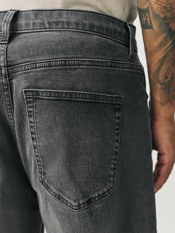 Next Grey Barrel Fit Classic Stretch Jeans