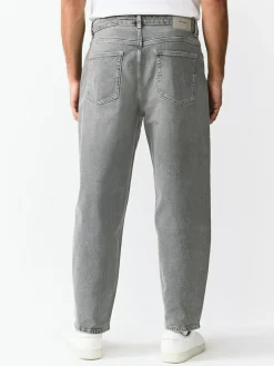 New Next Barrel Fit Vintage Wash Denim Jeans Grey