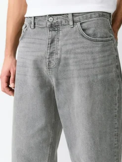 New Next Barrel Fit Vintage Wash Denim Jeans Grey