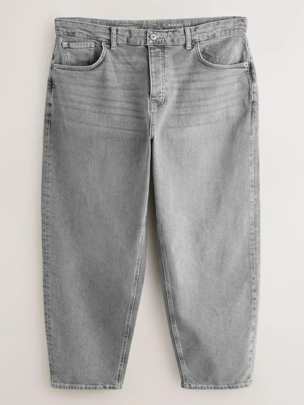 New Next Barrel Fit Vintage Wash Denim Jeans Grey