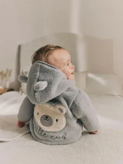 Outlet Next Grey Bear Cosy Borg Fleece Baby Jacket