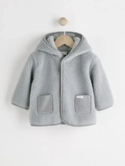 Outlet Next Grey Bear Cosy Borg Fleece Baby Jacket