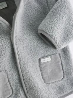 Outlet Next Grey Bear Cosy Borg Fleece Baby Jacket