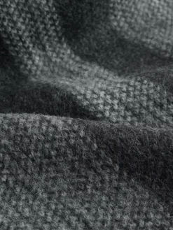 New Next Stripe Knitted Scarf Grey Black/White