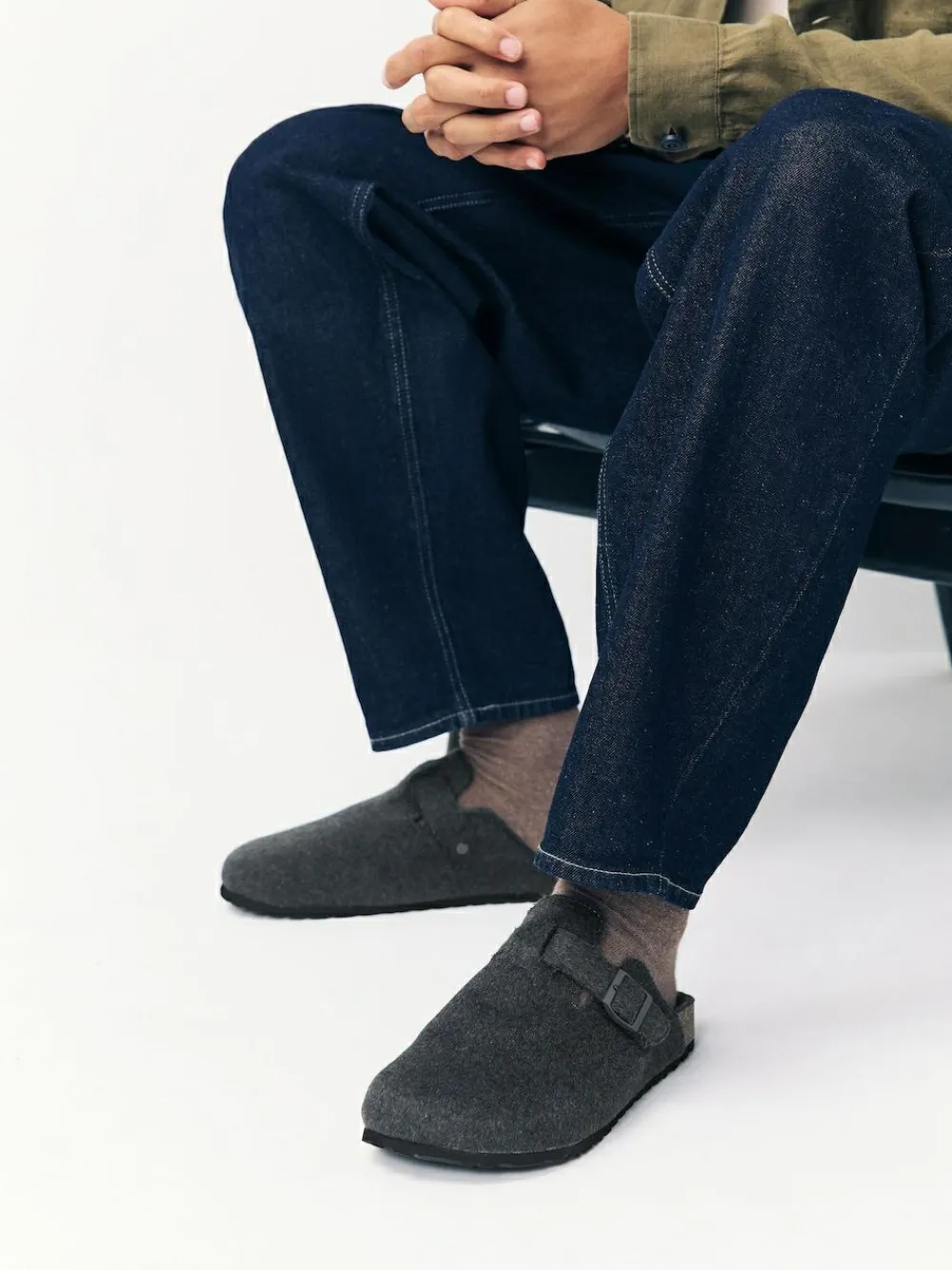 Next Grey Buckle Mule Slippers^ Slippers|Slippers