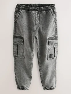 New Next Cargo Jeans With Elasticated Waist (3-16yrs) Grey