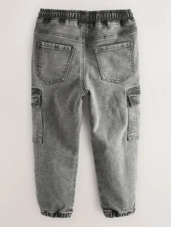 New Next Cargo Jeans With Elasticated Waist (3-16yrs) Grey