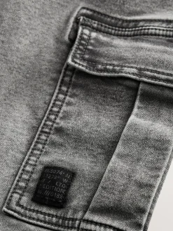 New Next Cargo Jeans With Elasticated Waist (3-16yrs) Grey