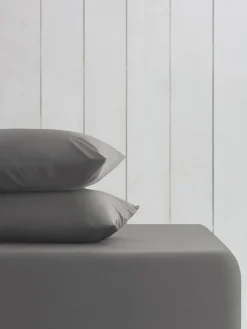 Next Grey Charcoal Cotton Rich Deep Fitted Bed Sheet^ Bedsheets & Pillow Cases