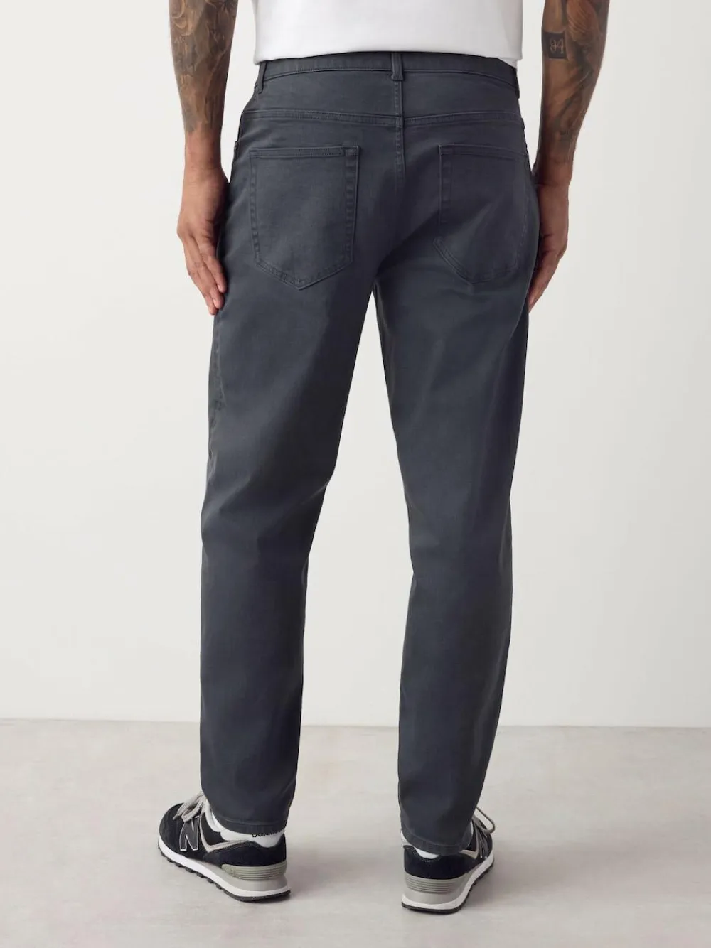 Discount Next Grey Charcoal Regular Tapered Fit Classic Stretch Jeans