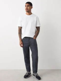 Discount Next Grey Charcoal Regular Tapered Fit Classic Stretch Jeans