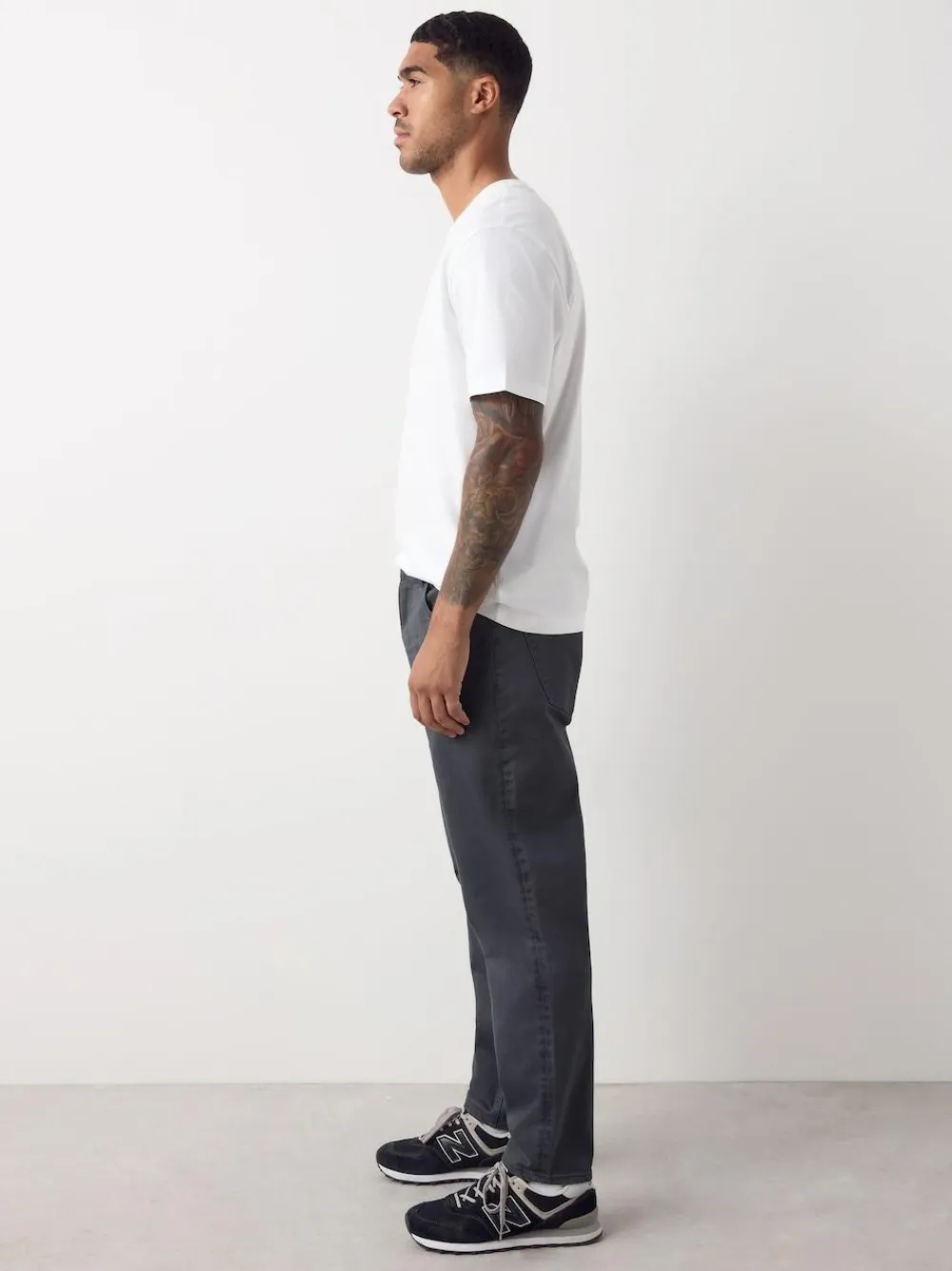 Discount Next Grey Charcoal Regular Tapered Fit Classic Stretch Jeans