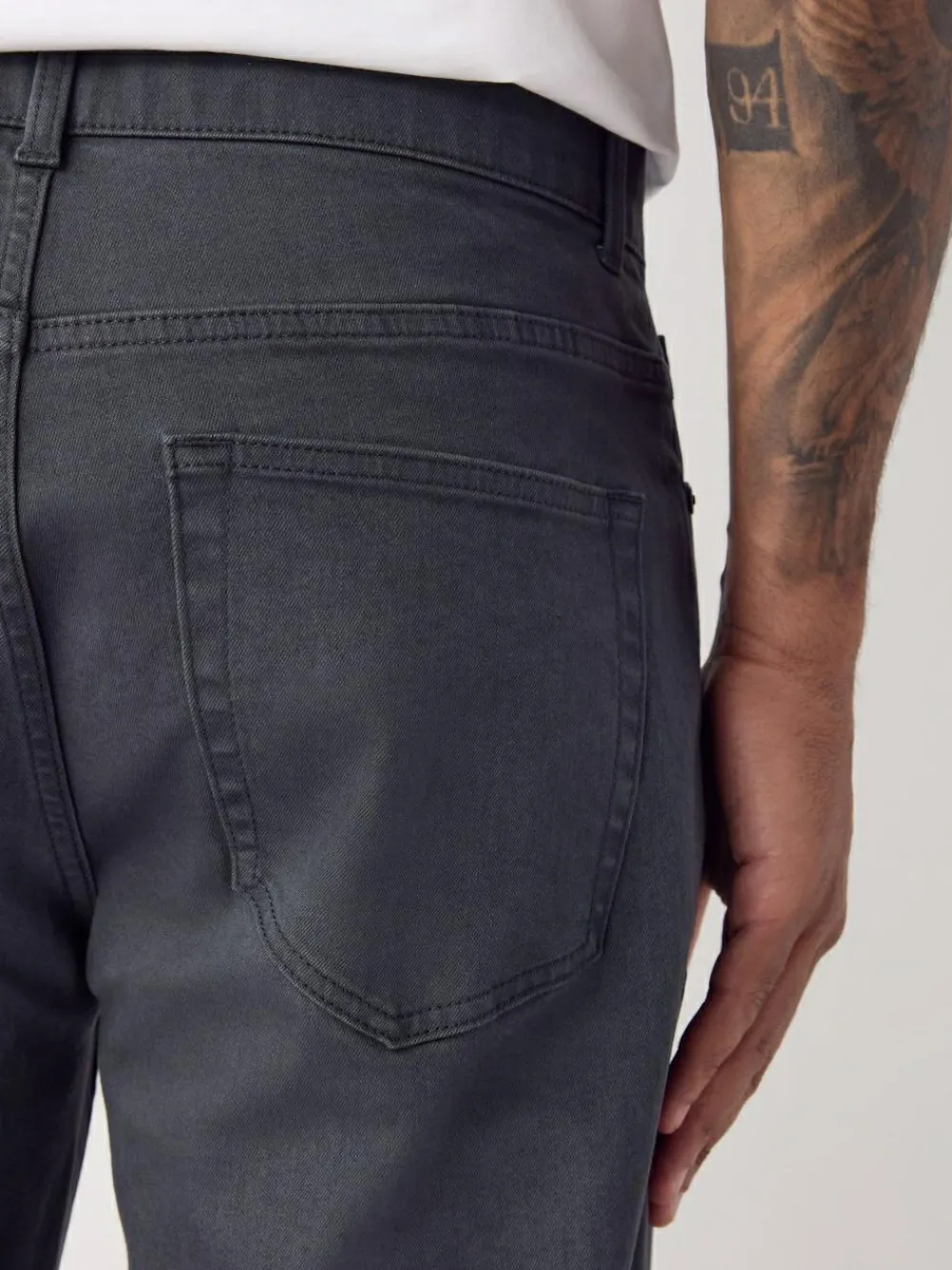 Discount Next Grey Charcoal Regular Tapered Fit Classic Stretch Jeans